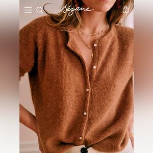 Sezane Gaspard Cardigan Camel XS